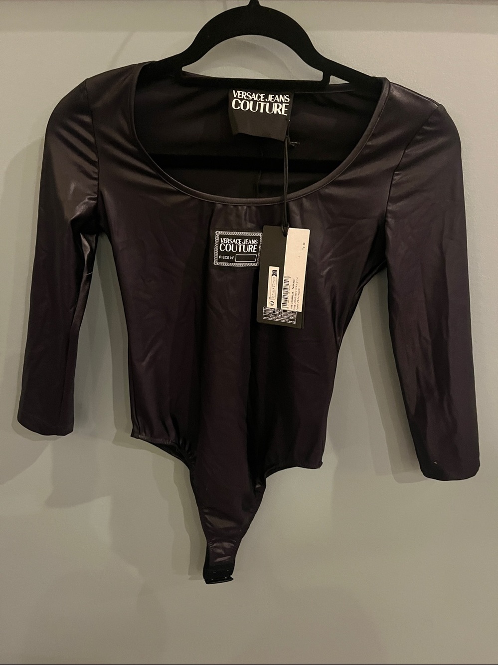 Versace Jeans Couture Shiny Noir Bodysuit - Picture 5 of 16